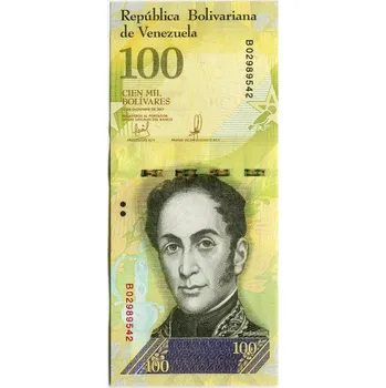 VENEZUELA. 100.000 bolivares, 2017. Pi. 100c.