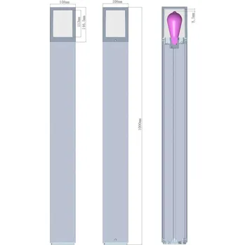 Venkovní osvětlení Deko-Light Světlo na cestu Facado II, výška 100 cm, hranaté, tmavě šedé/opálové tmavě šedá, opálová 1 x 20 W - Doprava zdarma