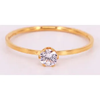 Prsten Prosperk Prsten ocelový s krystalem zlatý Velikost prstenů: 9 (EU: 59-61) 21483/9 -