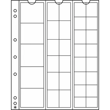 Obal pro sběratelský předmět Leuchtturm Listy NUMIS, se 33 poli v různých velikostech, průhledné - 5 kusů v balení