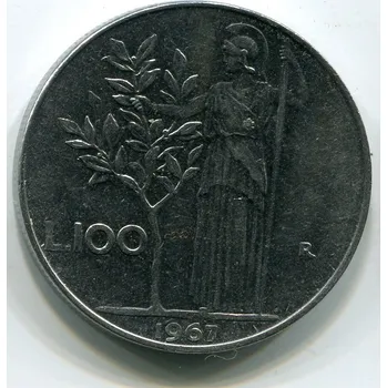 ITÁLIE. 100 lire 1967.