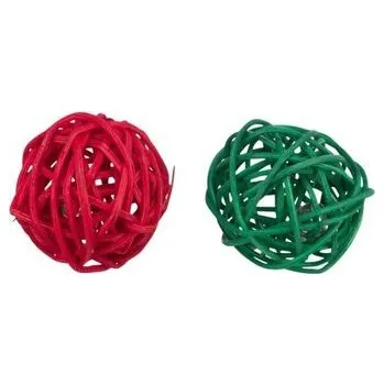 Hračka pro kočku Xmas Balls - set 2 kuliček pro hlodavce, s rolničkami, 4 cm