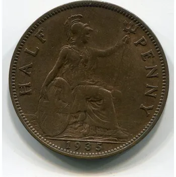 VELKÁ BRITÁNIE. 1/2 penny 1935. KM-837