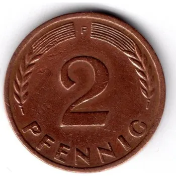NĚMECKO. 2 Pfennig 1970/F.