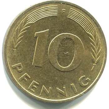NĚMECKO. 10 Pfennig 1987/F