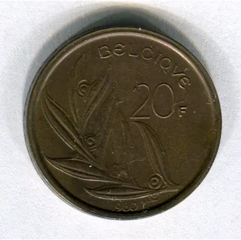 BELGIE. 20 francs 1980. KM-159