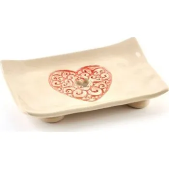 Mýdlenka Keramická mýdlenka - červené srdíčko