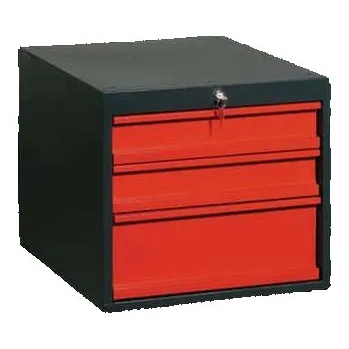 Dílenský stůl Závěsný kontejner, 47 x 51 x 59, 3 zásuvky, antracit/červený