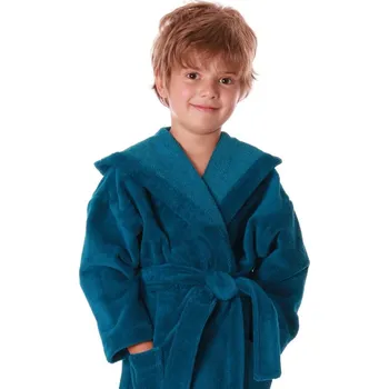 Dívčí župan Dětský župan Tampa petrolejová – kapuce, dvě kapsy, velikosti 104-152 - 116