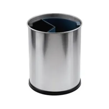 Odpadkový koš Koš na tříděný odpad - 2 díly - stříbrný
