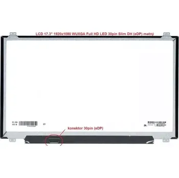 Náhradní displej pro notebook Lenovo IdeaPad 320-17ISK display 17.3" LED LCD displej Full HD 1920x1080 lesklý povrch