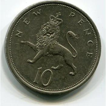 VELKÁ BRITÁNIE. 10 pence 1976.