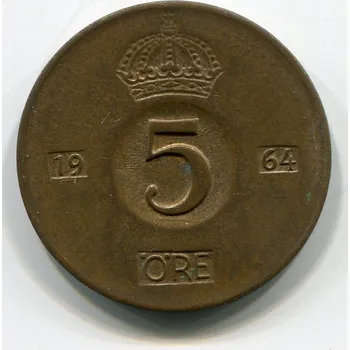 ŠVÉDSKO. 5 öre 1964.