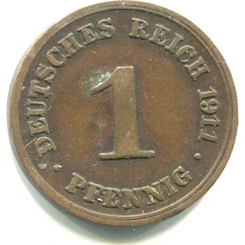 NĚMECKO. 1 Pfennig 1911/D.