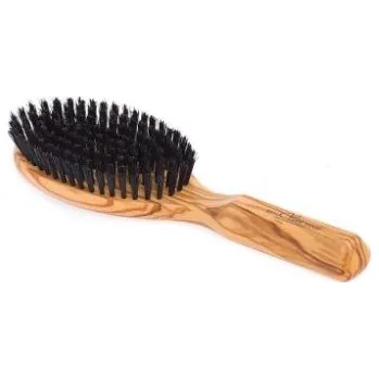 kartáč na vlasy Olivový kartáč na vlasy s kančími štětinami - 9-řadý