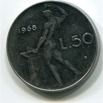 ITÁLIE. 50 lire 1968.