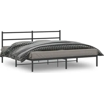 Postel vidaXL Kovový rám postele s čelem 193 x 203 cm [355420] Barva: Černá
