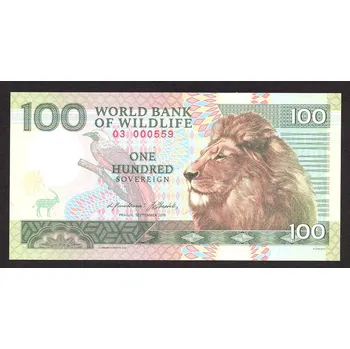 World Bank of Wildlife. 100 sovereign 2019. Série 03.