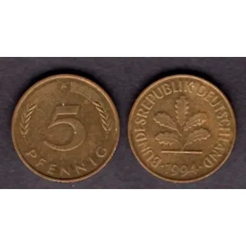 NĚMECKO. 5 Pfennig 1994/A.