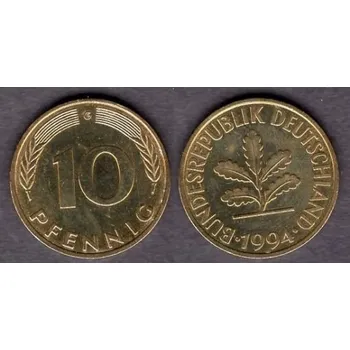 NĚMECKO. 10 pfennig 1994/G.