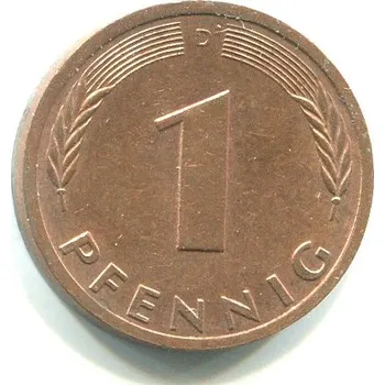 NĚMECKO. 1 Pfennig 1980/D