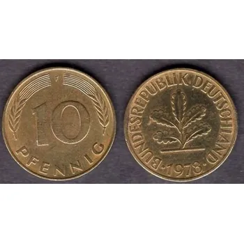 NĚMECKO. 10 pfennig 1978/F.