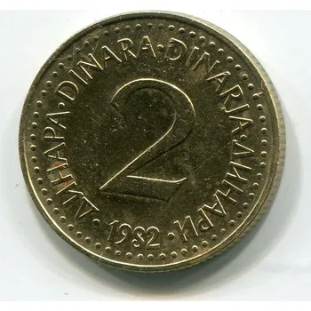 JUGOSLÁVIE. 2 dinara 1982.