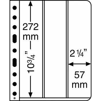 Obal pro sběratelský předmět Leuchtturm Listy VARIO, třísloupcové, průhledné - 5 kusů v balení