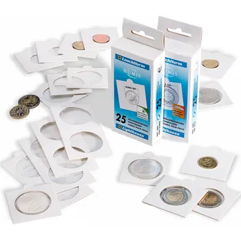 Obal pro sběratelský předmět Leuchtturm Kapsle TACK, k sešívání, na mince do Ø 32,5 mm, bílá - 100 kusů v balení
