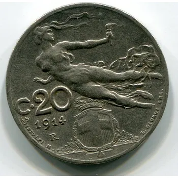 ITÁLIE. 20 centesimi 1914.