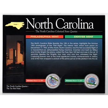 USA. 2x 1/4 dollar 2001. Severní Karolína. Kolorováno.