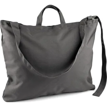 Nákupní taška Velká pevná taška s podšívkou a zipem 50x42 cm 1 šedá tmavá