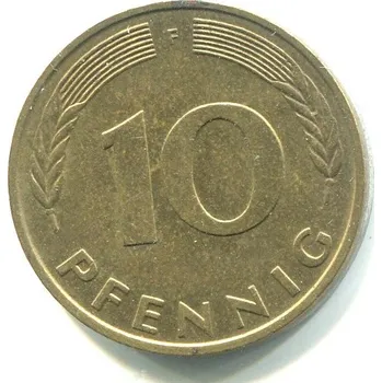 NĚMECKO. 10 pfennig 1977/F
