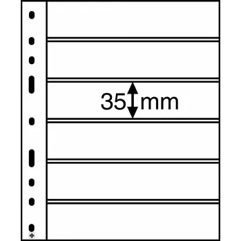 Obal pro sběratelský předmět Leuchtturm Listy OPTIMA, šestiřádkové, černé - 10 kusů v balení