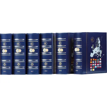 Obal pro sběratelský předmět Leuchtturm Album VISTA, výroční album 2020, s kazetou, modrá