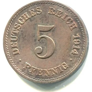 NĚMECKO. 5 Pfennig 1914/J.