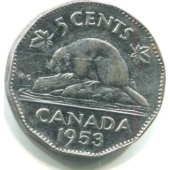 KANADA. 5 cents 1953.