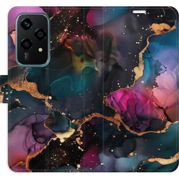 Pouzdro na mobilní telefon Flipové pouzdro iSaprio - Dark Marble - Honor 200 Lite