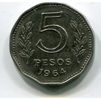 ARGENTINA. 5 pesos 1964.