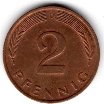 NĚMECKO. 2 Pfennig 1986/D.