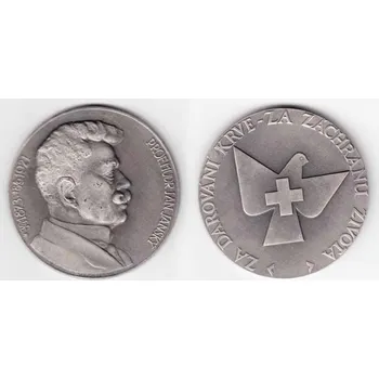 JANSKÝ, Jan, Prof. MUDr. Za darování krve - za záchranu života. Stříbrná medaile.