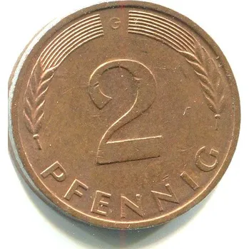 NĚMECKO. 2 Pfennig 1982/G.