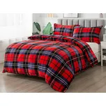 XPOSE® Mikroplyšové povlečení KOSTKA Exclusive - červené 140x200 cm, 70x90 cm, Mikroplyš + Prodloužená možnost vrácení zboží do 50 dnů