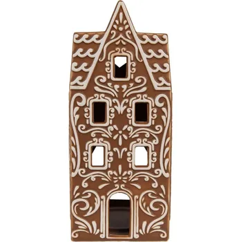 Svícen Porcelánový svícen perníková chaloupka Gingerbread House - 7*7*17 cm