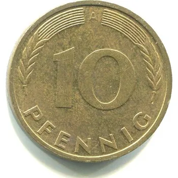 NĚMECKO. 10 Pfennig 1991/A