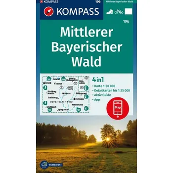 KOMPASS Wanderkarte 196 Mittlerer Bayerischer Wald 1:50.000
