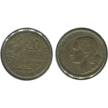 FRANCIE. 20 francs 1950/B. 3 péra. KM-916.2
