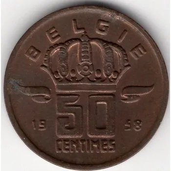 Sběratelství BELGIE. 50 centimes 1958. BELGIE.