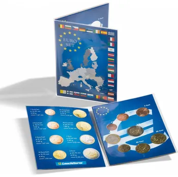 Obal pro sběratelský předmět Leuchtturm Karta s potiskem, na 1 sadu € mincí