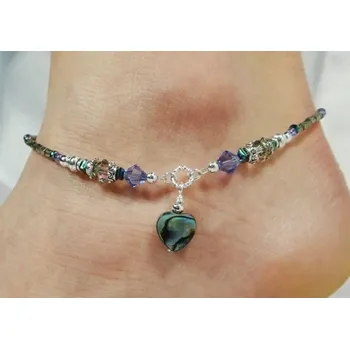 Náramek Prosperk Náramek na nohu s korálky srdíčko S1699